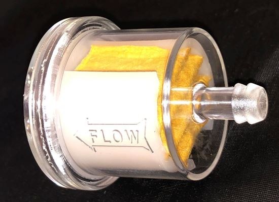 Helix Racing Products Fuel Filter, Complete Assembly, IN-Line, 9/32 Inch Inlet/Outlet, Large Drum Shape, 70 Micron Pleated Paper Element – 118-9309
