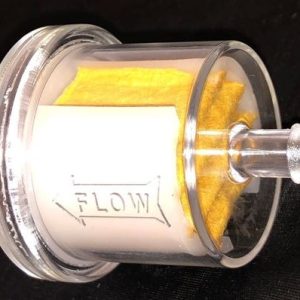 Helix Racing Products Fuel Filter, Complete Assembly, IN-Line, 5/16 Inch Inlet/Outlet, Large Drum Shape, 70 Micron Pleated Paper Element – 118-9310