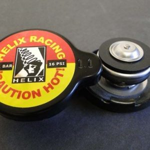 Helix Racing Products Radiator Cap, 16 PSI Maximum Pressure, Round, Without Safety Release Lever, Black, Aluminum Alloy, Helix Logo – 212-1112