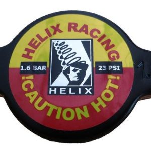 Helix Racing Products Radiator Cap, 23 PSI Maximum Pressure, Round, Without Safety Release Lever, Black, Aluminum Alloy, Helix Logo – 212-1601