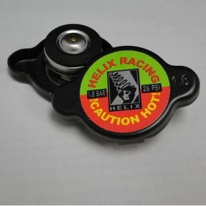 Helix Racing Products Radiator Cap, 26 PSI Maximum Pressure, Round, Without Safety Release Lever, Black, Aluminum Alloy, Helix Logo – 212-1801