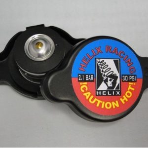 Helix Racing Products Radiator Cap, 30 PSI Maximum Pressure, Round, Without Safety Release Lever, Black, Aluminum Alloy, Helix Logo – 212-2100