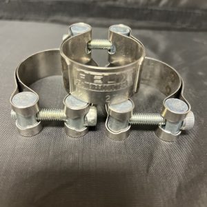 Helix Racing Products Exhaust Clamp, 1.44 to 1.58 Inch Diameter, Band Clamp, Stainless Steel, Single, With Hex Key Socket Bolt – 212-2755