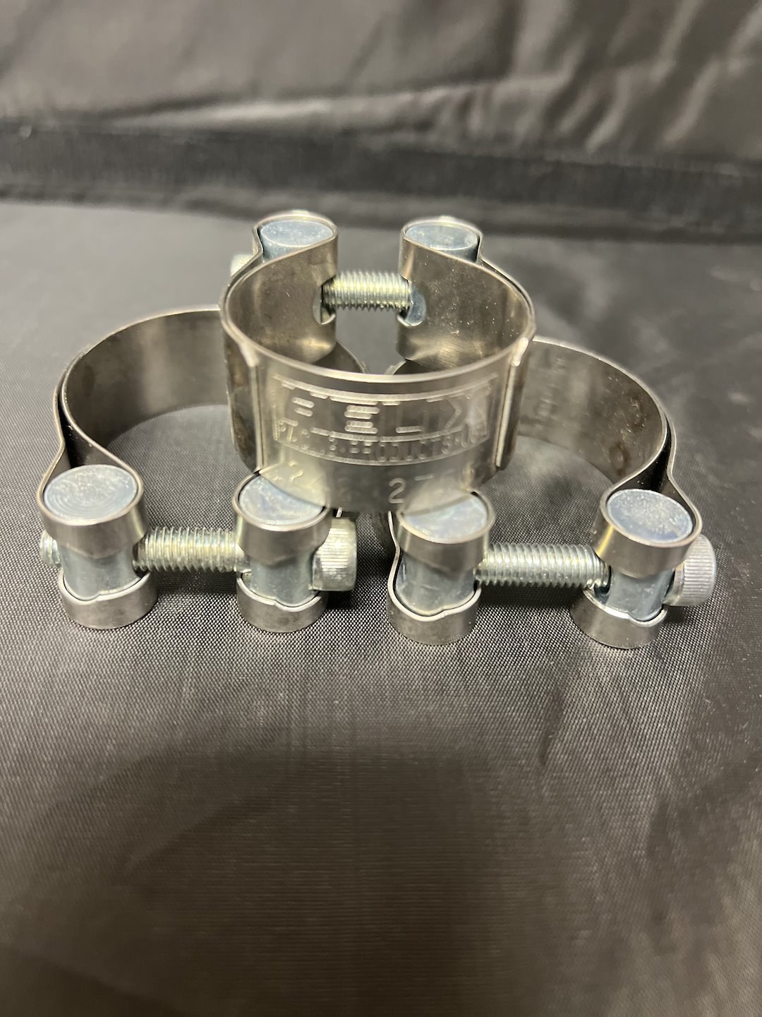 Helix Racing Products Exhaust Clamp, 1.44 to 1.58 Inch Diameter, Band Clamp, Stainless Steel, Single, With Hex Key Socket Bolt – 212-2755