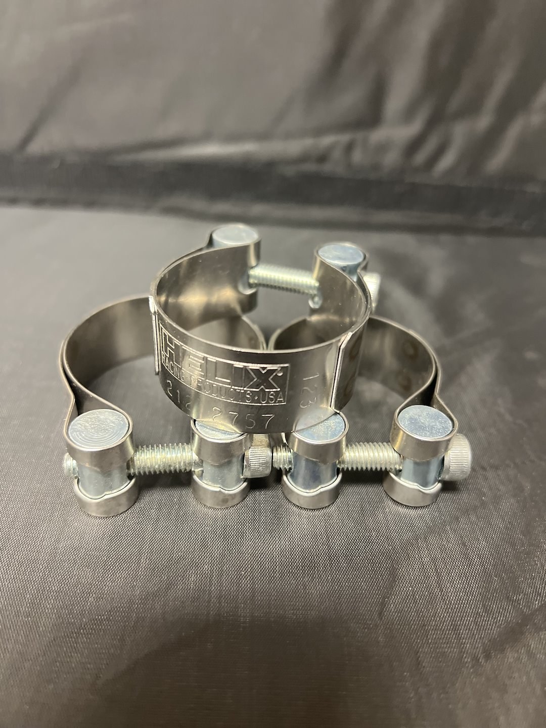 Helix Racing Products Exhaust Clamp, 1.56 to 1.70 Inch Diameter, Band Clamp, Stainless Steel, Single, With Hex Key Socket Bolt – 212-2757
