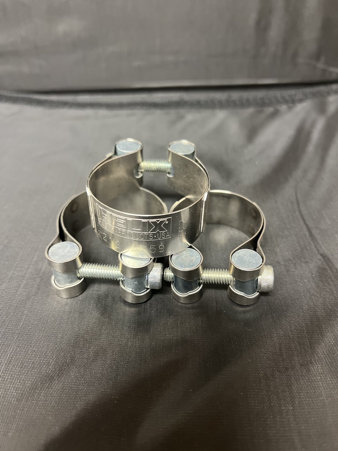 Helix Racing Products Exhaust Clamp, 1.69 to 1.87 Inch Diameter, Band Clamp, Stainless Steel, Single, With Hex Key Socket Bolt – 212-2759