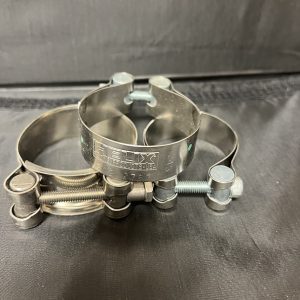 Helix Racing Products Exhaust Clamp, 2.19 to 2.37 Inch Diameter, Band Clamp, Stainless Steel, Single, With Hex Key Socket Bolt – 212-2767
