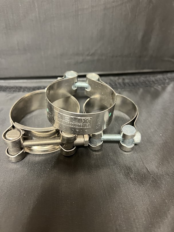 Helix Racing Products Exhaust Clamp, 2.19 to 2.37 Inch Diameter, Band Clamp, Stainless Steel, Single, With Hex Key Socket Bolt – 212-2767