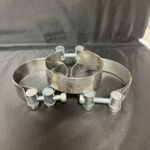 Helix Racing Products Exhaust Clamp, 2.31 to 2.49 Inch Diameter, Band Clamp, Stainless Steel, Single, With Hex Key Socket Bolt – 212-2769