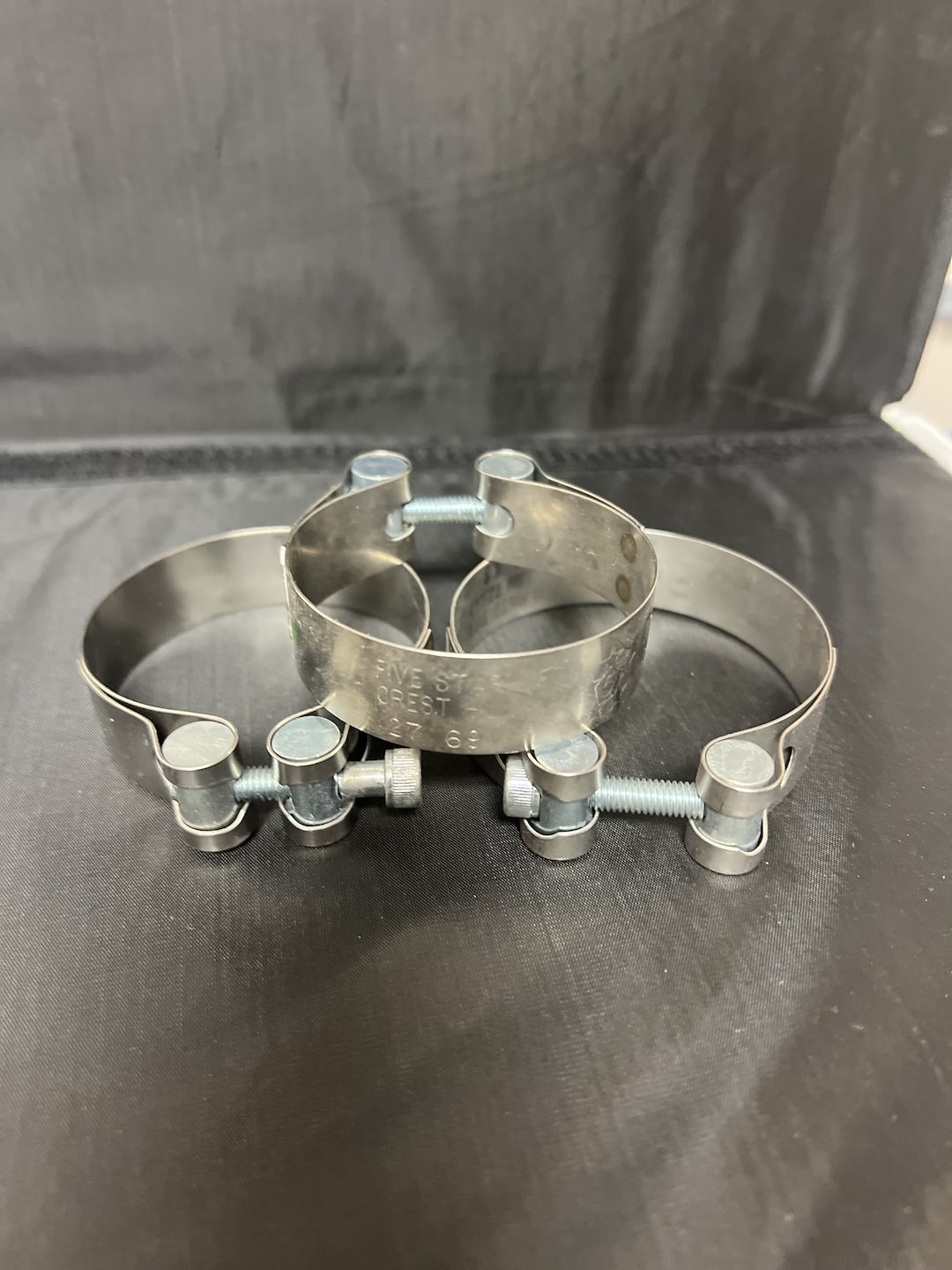 Helix Racing Products Exhaust Clamp, 2.31 to 2.49 Inch Diameter, Band Clamp, Stainless Steel, Single, With Hex Key Socket Bolt – 212-2769