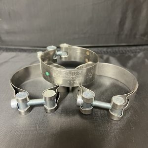 Helix Racing Products Exhaust Clamp, 2.44 to 2.62 Inch Diameter, Band Clamp, Stainless Steel, Single, With Hex Key Socket Bolt – 212-2771
