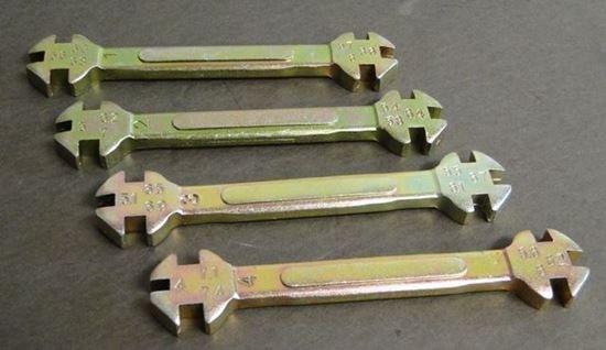 Helix Racing Products Wrench, Spoke Type, 4 Millimeter to 7.4 Millimeter Spoke Size, Zinc with Dichromate Finish, Set of 4 – 301-1500