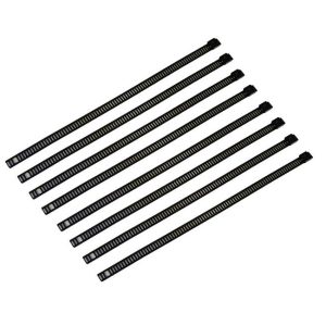 Helix Racing Products Wire Tie, 8 Inch Length, Ladder Style, Pack of 8, Black, Stainless Steel – 304-0510