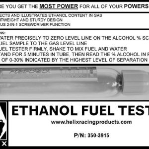 Helix Racing Products Fuel Ethanol Level Tester, For Checking the Percentage of Ethanol Content IN Fuel, Sturdy Design – 350-3915