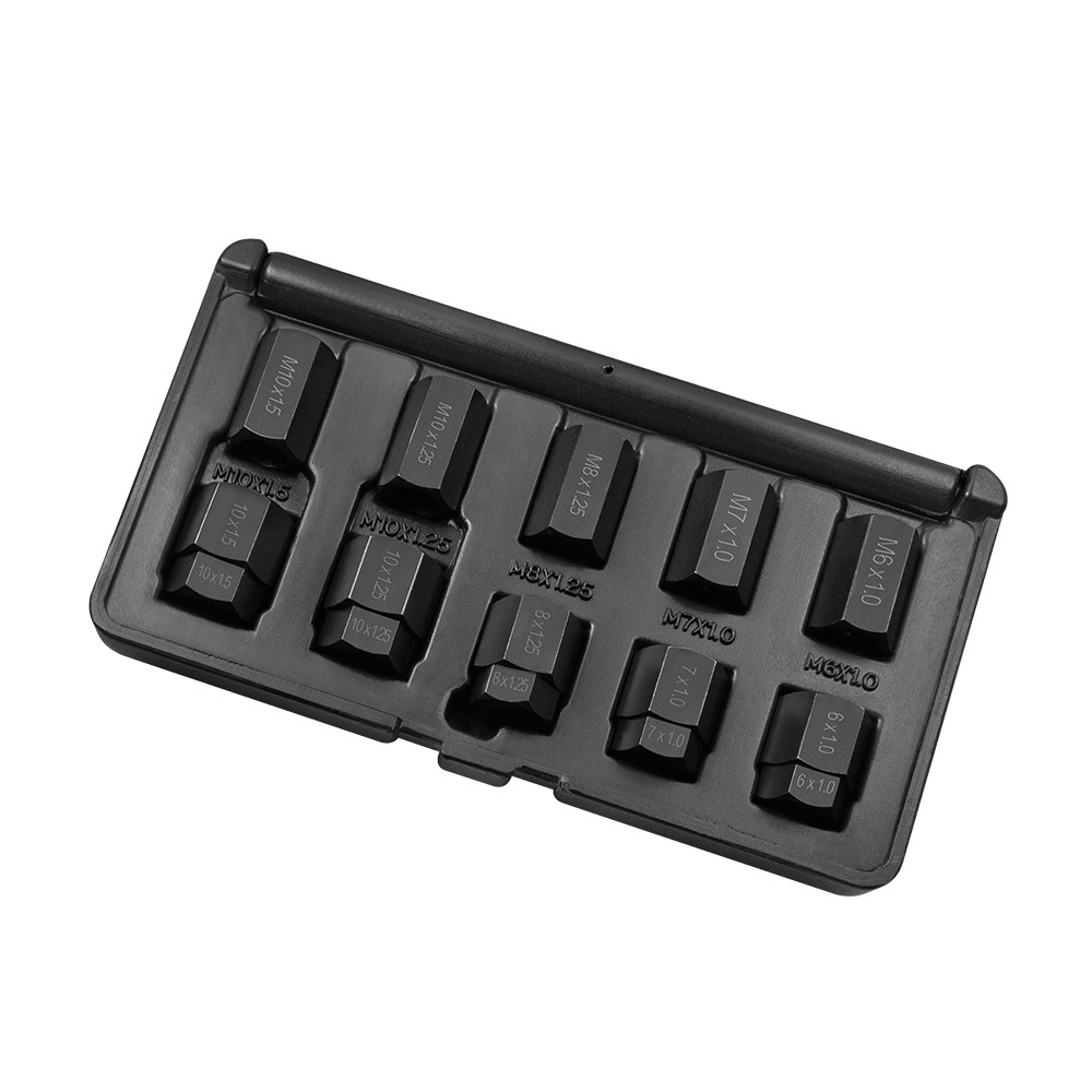 Helix Racing Products Stud Removal Tool, With M10 X 1.5/ M10 X 1.25/ M8 X 1.25/ M7 X 1.0/ M6 X 1.0 Size Bits, Black, 10 Pieces – 390-9725