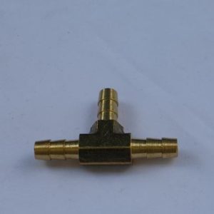 Helix Racing Products Coupler Fitting, 1/4 Inch Hose Barb, Tee, Without O-Ring, Without Jam Nut, Brass, Single – 053-1460