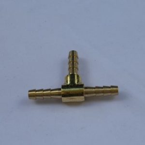 Helix Racing Products Coupler Fitting, 1/8 Inch Hose Barb, Tee, Without O-Ring, Without Jam Nut, Brass, Single – 053-1480