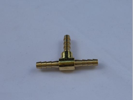 Helix Racing Products Coupler Fitting, 1/8 Inch Hose Barb, Tee, Without O-Ring, Without Jam Nut, Brass, Single – 053-1480