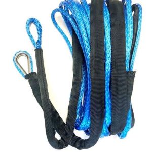 Helix Racing Products Winch Cable, 4000 Pound Capacity, 3/16 Inch Diameter X 50 Foot Length, Synthetic Rope, Blue, Loop on Each End – 600-1050