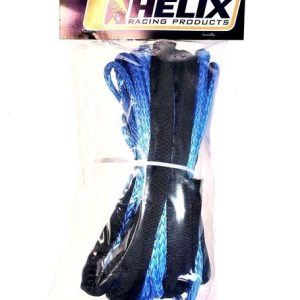 Helix Racing Products Winch Cable, 4000 Pound Capacity, 3/16 Inch Diameter X 50 Foot Length, Synthetic Rope, Blue, Loop on Each End – 600-1050