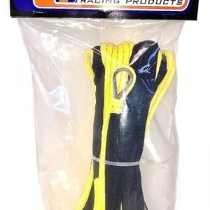 Helix Racing Products Winch Cable, 4000 Pound Capacity, 3/16 Inch Diameter X 50 Foot Length, Synthetic Rope, Yellow, Loop on Each End – 600-3050