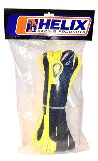 Helix Racing Products Winch Cable, 4000 Pound Capacity, 3/16 Inch Diameter X 50 Foot Length, Synthetic Rope, Yellow, Loop on Each End – 600-3050