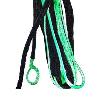Helix Racing Products Winch Cable, 4000 Pound Capacity, 3/16 Inch Diameter X 50 Foot Length, Synthetic Rope, Green, Loop on Each End – 600-4050