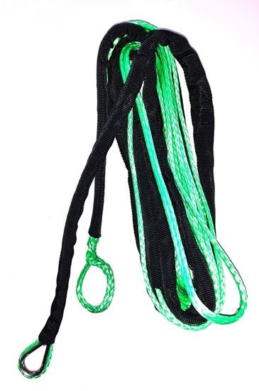 Helix Racing Products Winch Cable, 4000 Pound Capacity, 3/16 Inch Diameter X 50 Foot Length, Synthetic Rope, Green, Loop on Each End – 600-4050