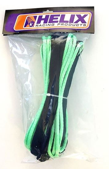 Helix Racing Products Winch Cable, 4000 Pound Capacity, 3/16 Inch Diameter X 50 Foot Length, Synthetic Rope, Green, Loop on Each End – 600-4050