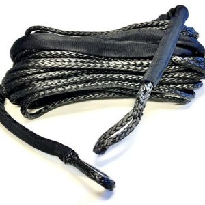 Helix Racing Products Winch Cable, 4000 Pound Capacity, 3/16 Inch Diameter X 50 Foot Length, Synthetic Rope, Black, Loop on Each End – 600-5050