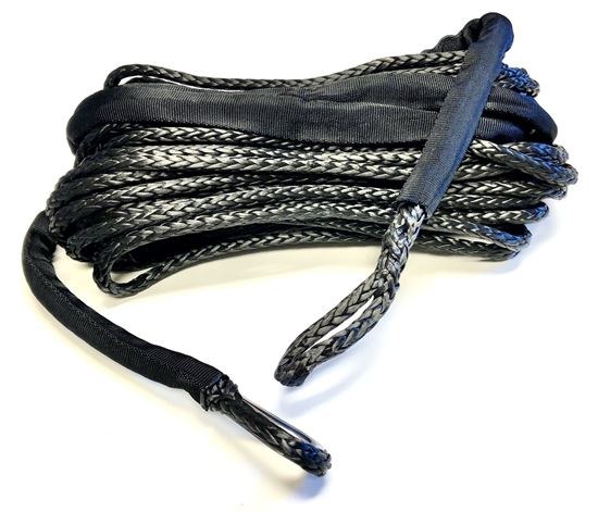Helix Racing Products Winch Cable, 4000 Pound Capacity, 3/16 Inch Diameter X 50 Foot Length, Synthetic Rope, Black, Loop on Each End – 600-5050