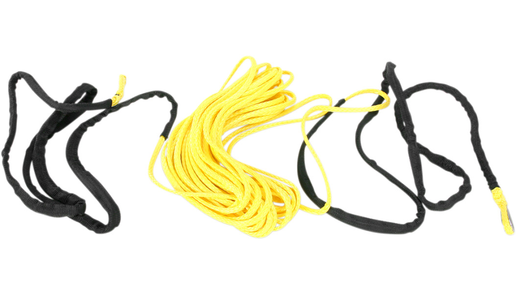 Helix Racing Products Winch Cable, 7800 Pound Capacity, 1/4 Inch Diameter X 50 Foot Length, Synthetic Rope, Yellow, Loop on Each End – 700-3150