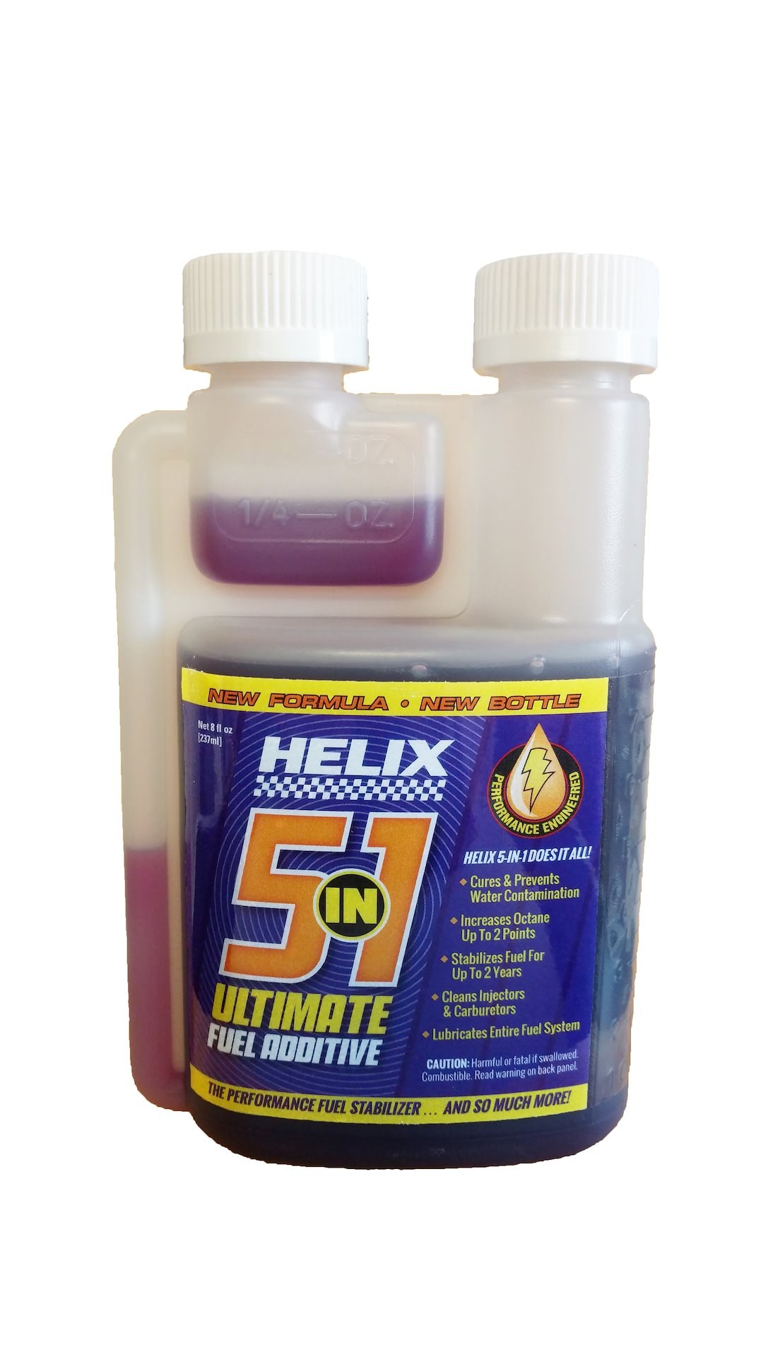 Helix Racing Products Fuel Additive, 5-IN-1 Ultimate, Fuel System Cleaner, For Diesel and Gasoline, Treats Up to 16 Gallons of Fuel – 911-1208