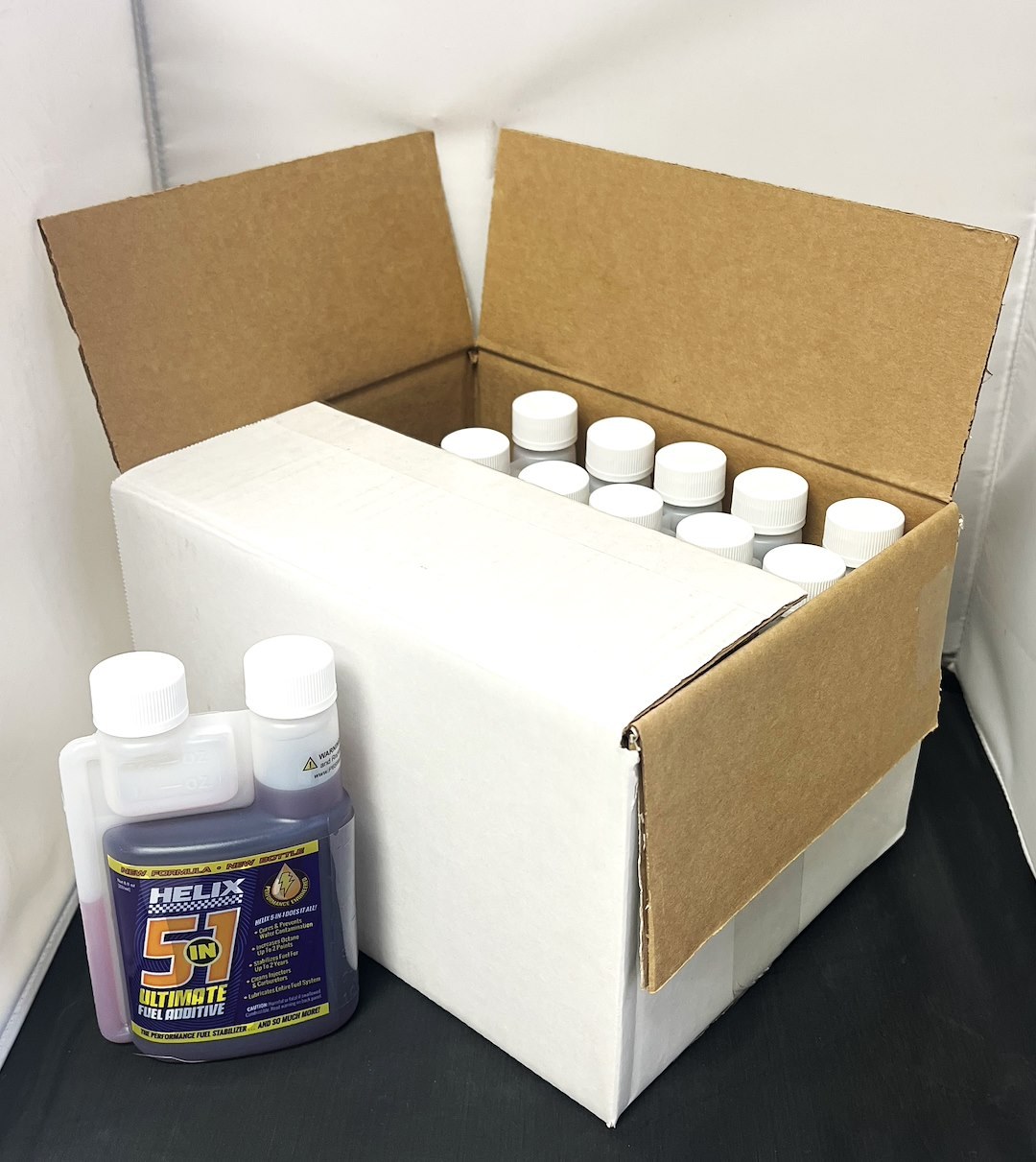 Helix Racing Products Fuel Additive, 5-IN-1 Ultimate, Fuel System Cleaner, For Diesel and Gasoline, Treats Up to 16 Gallons of Fuel – 911-1212-C