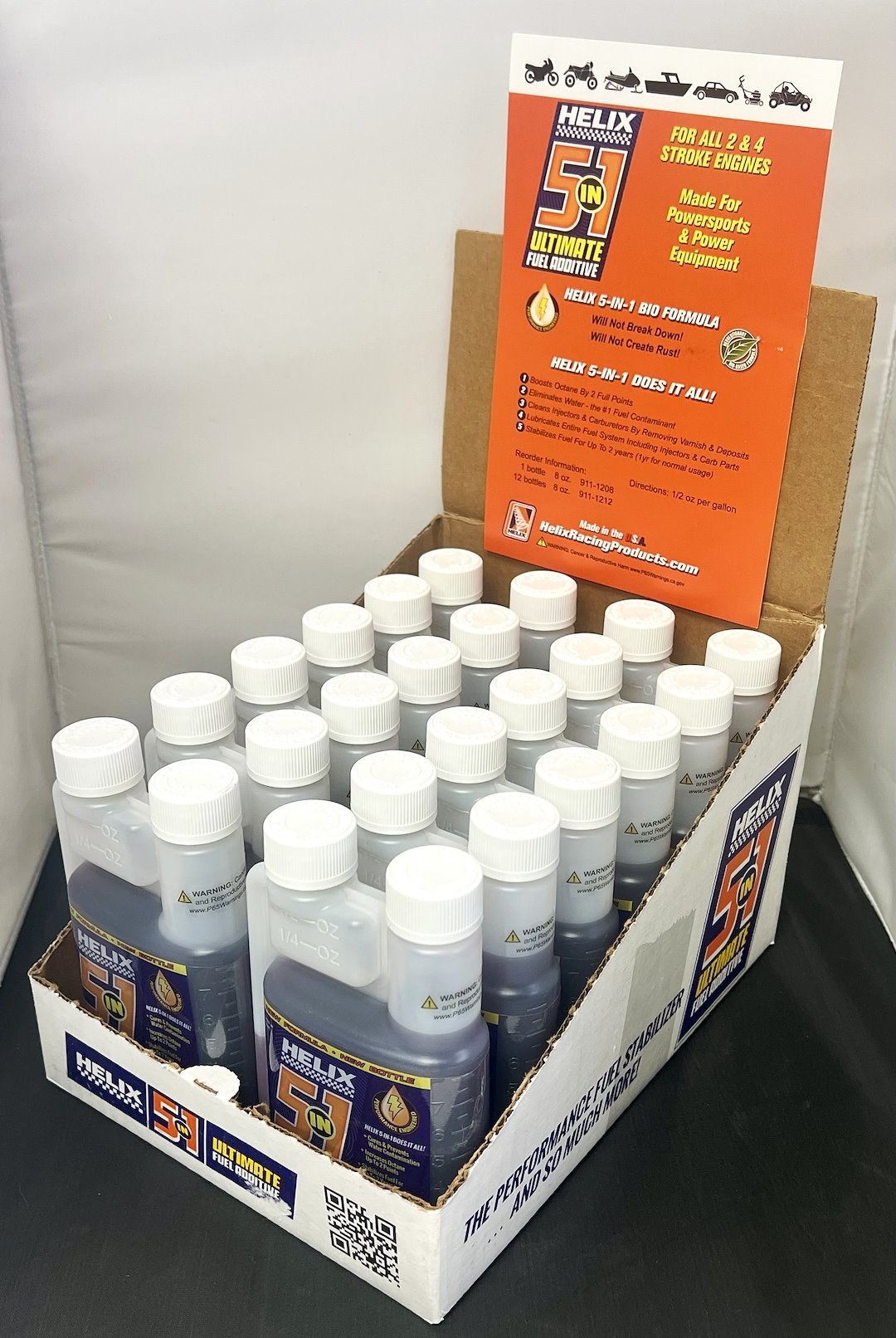 Helix Racing Products Point of Purchase Display, 5-IN-1 Ultimate, Fuel System Cleaner, For Diesel and Gasoline – 911-1212-DC