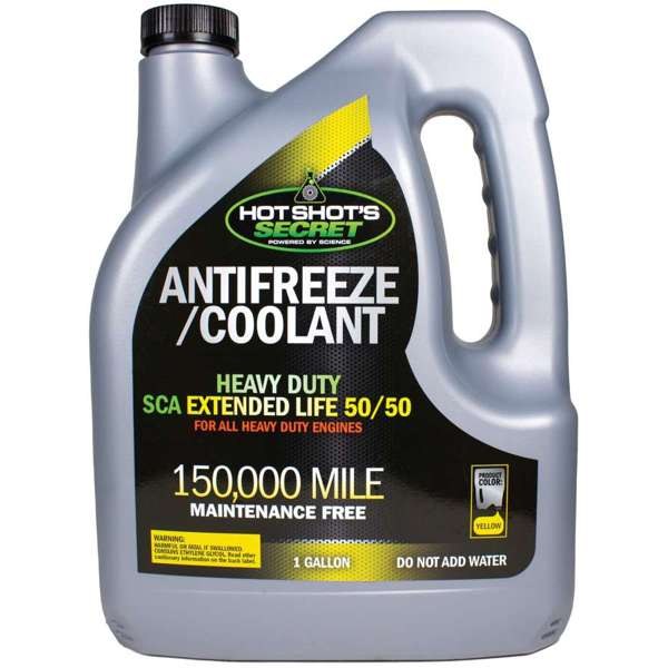 Hot Shots Engine Coolant, 50-50 Antifreeze Mixed with Distilled Water, Yellow, 150000 Miles Service Life, 1 Gallon Bottle, Single – 1G150KY5050