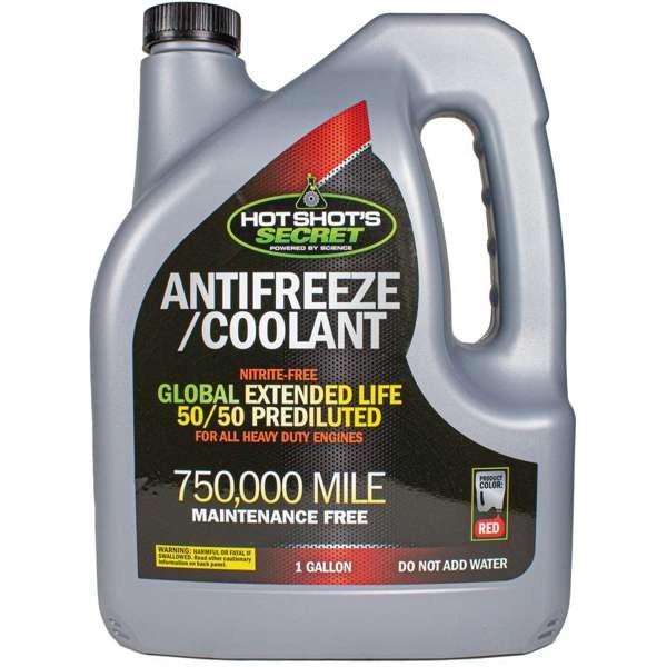 Hot Shots Engine Coolant, 50-50 Mixed with Distilled Water, Red, 750000 Miles Service Life, 1 Gallon Bottle, Single – 1G750KR5050