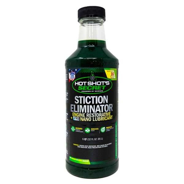 Hot Shots Oil Additive, Stiction Eliminator, Use to Stop Excessive Black Smoke or Bucking or Chugging on Cold Starts/ Clean Injectors – HSS32Z