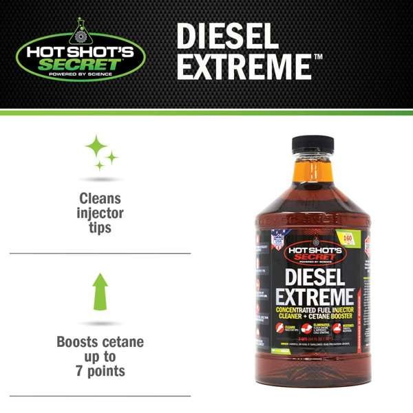 Hot Shots Fuel System Cleaner, Diesel Extreme, Used to Remove All Internal Diesel Injector Deposits and Boost Cetane by 5 to 6 Points – P040464Z