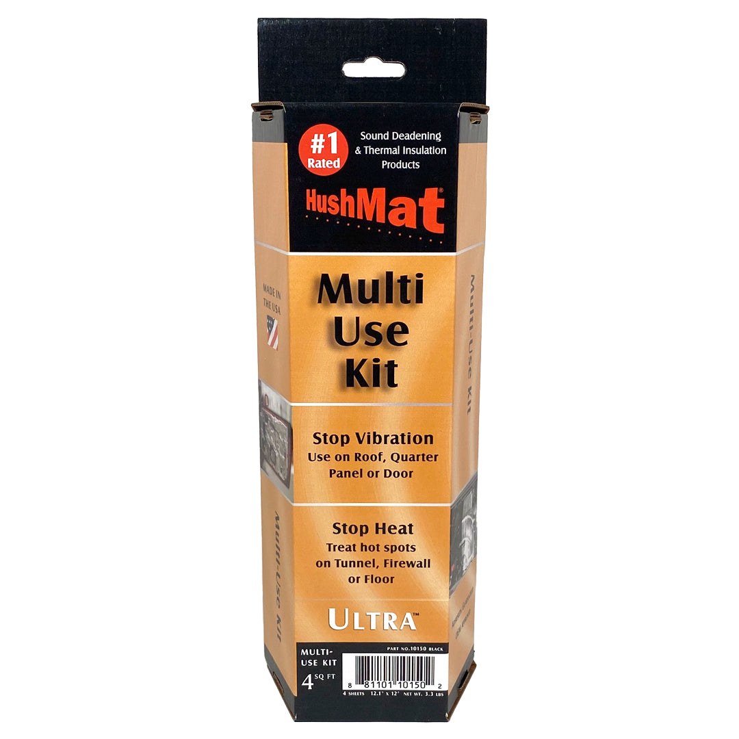 Hushmat Sound Dampening Kit, Ultrawrap ™, Multi Use Kit, Use to Reduce Heat and Noise, 1.5 Millimeter Thickness, Butyl with Aluminum Backing – 10150
