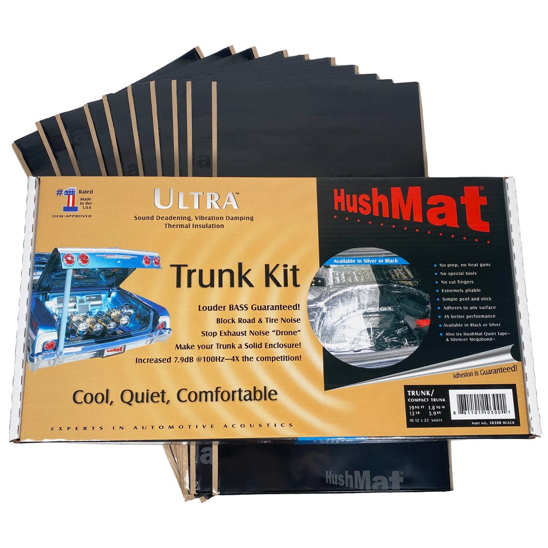 Hushmat Sound Dampening Kit, Ultrawrap ™, Trunk Kit, Use to Reduce Heat and Noise, 1.5 Millimeter Thickness, Butyl with Aluminum Backing – 10300