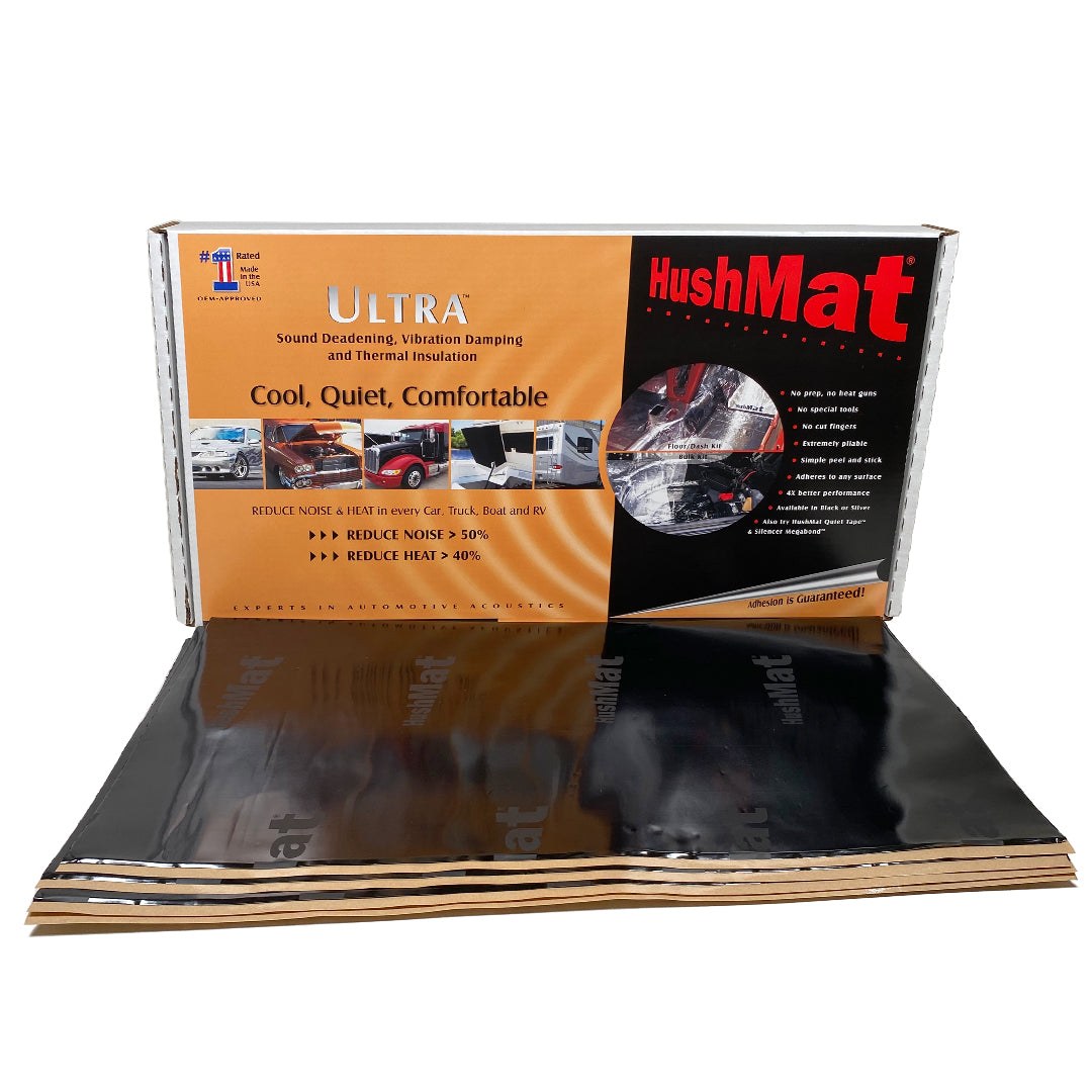 Hushmat Sound Dampening Kit, Ultrawrap ™, Multi Use Kit, Use to Reduce Heat and Noise, 1.5 Millimeter Thickness, Butyl with Aluminum Backing – 10500