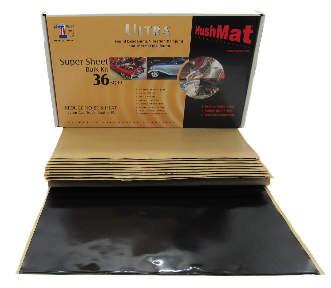 Hushmat Sound Dampening Kit, Ultrawrap ™, Multi Use Kit, Use to Reduce Heat and Noise, 1.5 Millimeter Thickness, Butyl with Aluminum Backing – 10800