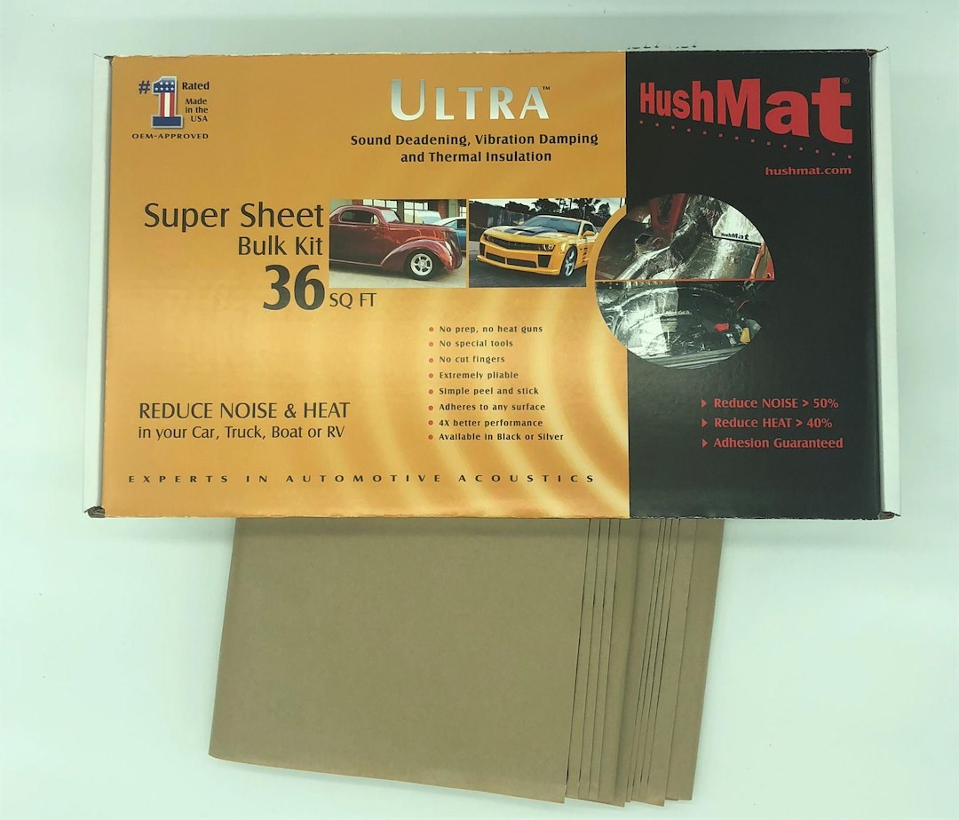Hushmat Sound Dampening Kit, Ultrawrap ™, Multi Use Kit, Use to Reduce Heat and Noise, 1.5 Millimeter Thickness, Butyl with Aluminum Backing – 10801