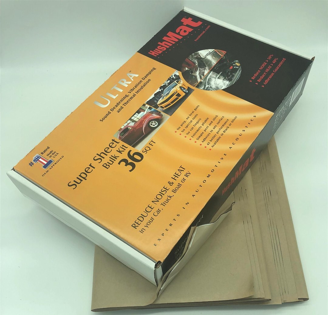 Hushmat Sound Dampening Kit, Ultrawrap ™, Multi Use Kit, Use to Reduce Heat and Noise, 1.5 Millimeter Thickness, Butyl with Aluminum Backing – 10801