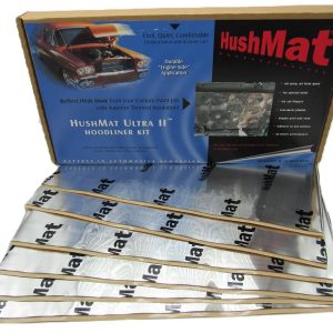Hushmat Sound Dampening Kit, Ultra Ii™, Hoodliner Kit, Use to Reduce Heat and Noise, 1.5 Millimeter Thickness, Butyl with Aluminum Backing – 50100