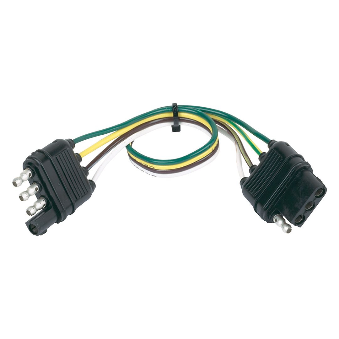 Husky Towing Trailer Wiring Connector Extension, Fits 4 Wire Flat Plug, 12 Inch Length, Single – 30312