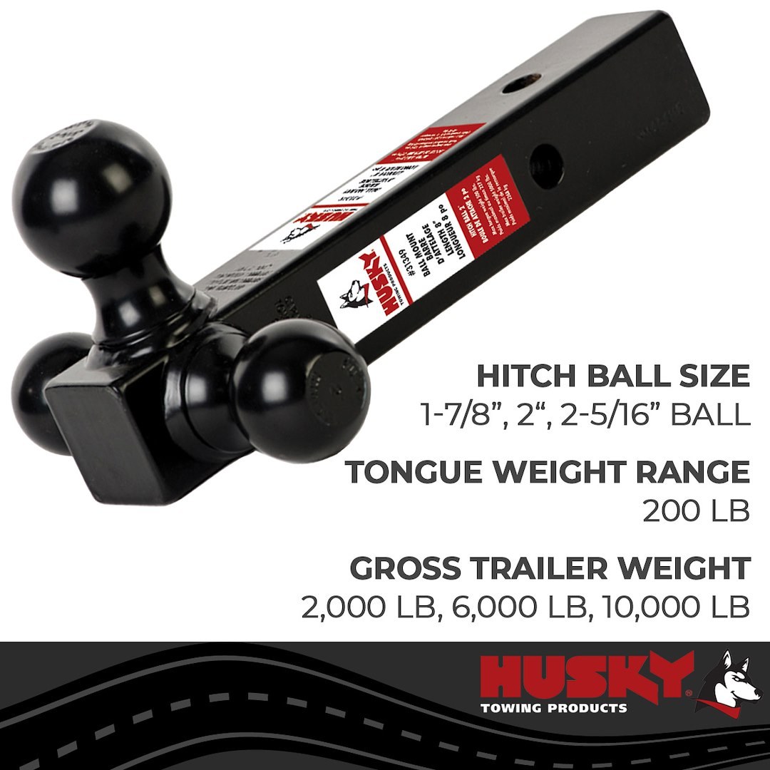 Husky Towing Trailer Hitch Ball Mount, Class III/ IV, Fits 2 Inch Receiver – 31349