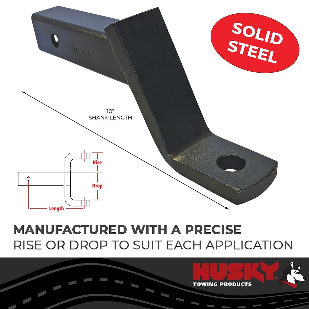 Husky Towing Trailer Hitch Ball Mount, Class III/ IV, Fits 2 Inch Receiver, 5000 Pound Gross Trailer Weight, 4-1/4 Inch Drop/ 3 Inch Rise – 31358