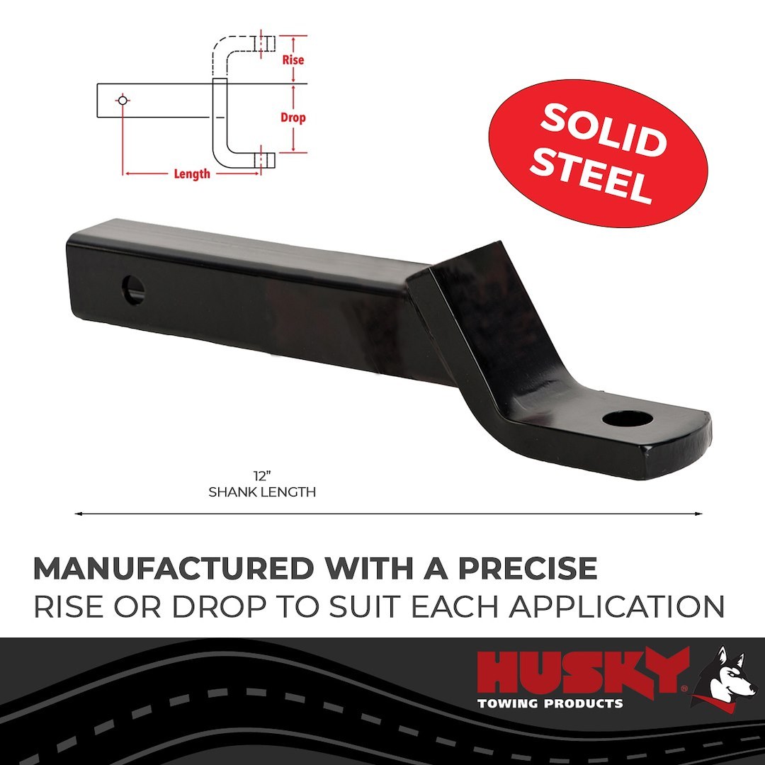 Husky Towing Trailer Hitch Ball Mount, Class III/ IV, Fits 2 Inch Receiver, 6000 Pound Gross Trailer Weight, 2-1/4 Inch Drop/ 1 Inch Rise – 31369
